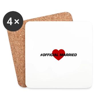 Married Wedding Heart - Coasters (set of 4) - white - Front