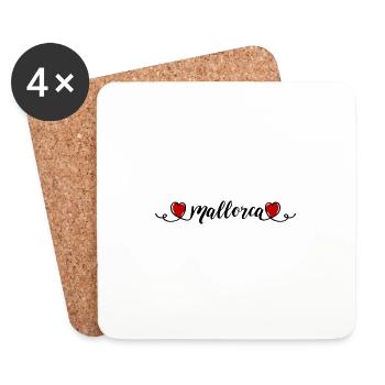 Amour du cœur de Majorque - Dessous de verre (lot de 4) - blanc - Devant
