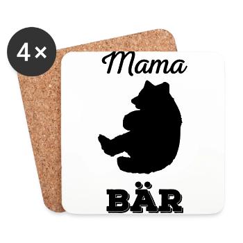 Mama Bär - Untersetzer (4er-Set) - Weiß - Vorne