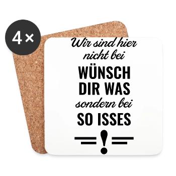 Wünsch dir was so isses Büro Kollege Arbeit Job - Untersetzer (4er-Set) - Weiß - Vorne