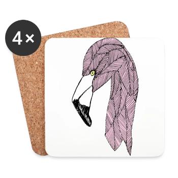 Flamingo - Untersetzer (4er-Set) - Weiß - Vorne