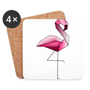 flamingo - Coasters (set of 4) - white - Front