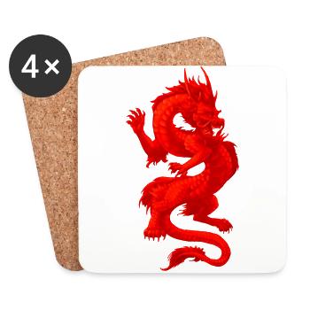 Glowing Dragon - Coasters (set of 4) - white - Front