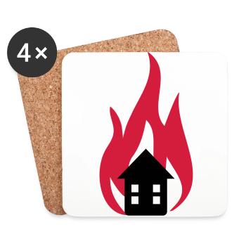 Feuer Haus 3c - Untersetzer (4er-Set) - Weiß - Vorne