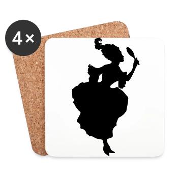 Vintage lady - Coasters (set of 4) - white - Front