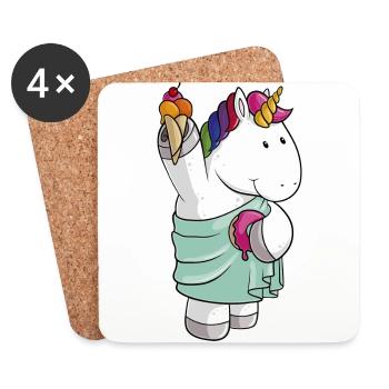 Liberté Unicorn Comic - Dessous de verre (lot de 4) - blanc - Devant