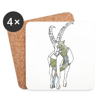 Polygon Capricorn - Untersetzer (4er-Set) - Weiß - Vorne