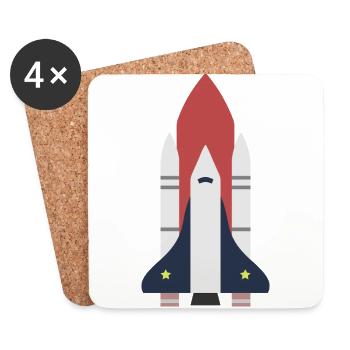 Rocket space gift idea - Coasters (set of 4) - white - Front