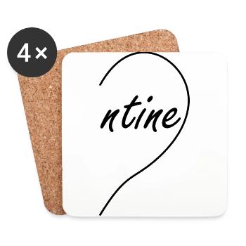 Valentine Partner Herz Valentinstag Geschenk Liebe - Untersetzer (4er-Set) - Weiß - Vorne