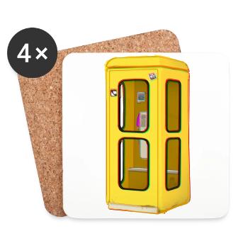 Old telephone box - TelH78 - Coasters (set of 4) - white - Front