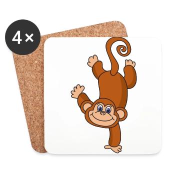 monkey - Coasters (set of 4) - white - Front