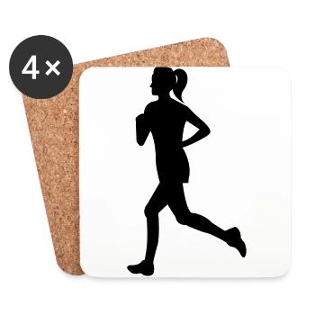 RedSunshineFitness – Running Woman - Coasters (set of 4) - white - Front