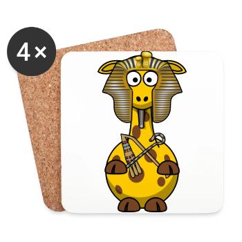 Giraffe Pharaoh - Coasters (set of 4) - white - Front