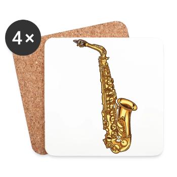 Saxophone Saxofon - Untersetzer (4er-Set) - Weiß - Vorne