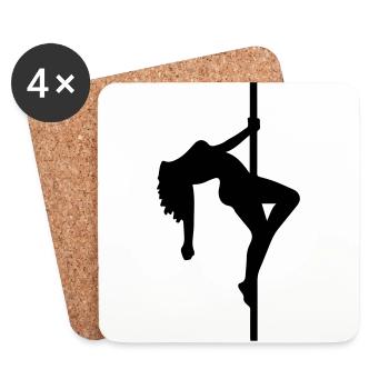 Pole dancer stripper poledance sexy girl hot - Coasters (set of 4) - white - Front