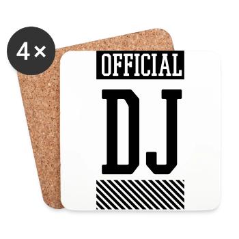 OFFICIAL DJ - Untersetzer (4er-Set) - Weiß - Vorne