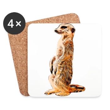 Meerkat - Coasters (set of 4) - white - Front