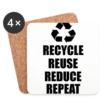 recycler le devis de répétition - Dessous de verre (lot de 4) - blanc - Devant