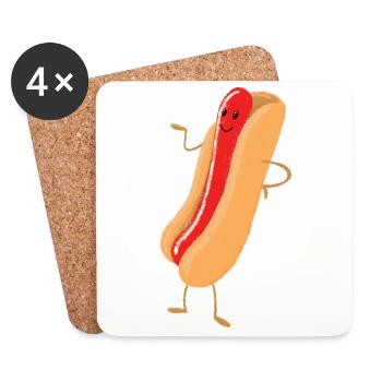 süßer menschlicher hot dog - Untersetzer (4er-Set) - Weiß - Vorne