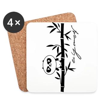 be yourself (panda) - Coasters (set of 4) - white - Front