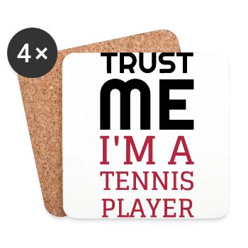 Tennis - Sport - Racket - Tennis Player - Tenis - Untersetzer (4er-Set) - Weiß - Vorne