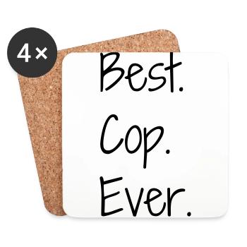 Police Officer Policeman Cop Policier Polizei - Coasters (set of 4) - white - Front