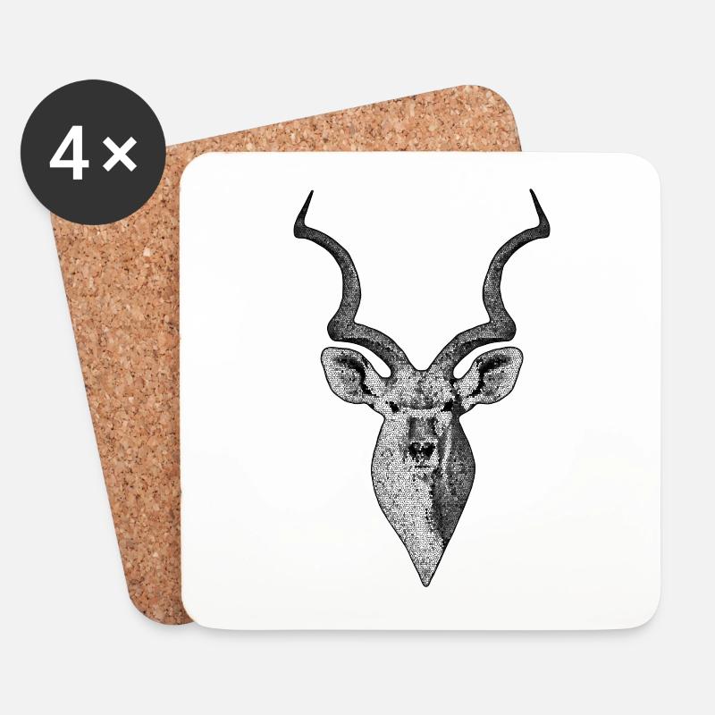 Kudu - Untersetzer (4er-Set) - Weiß