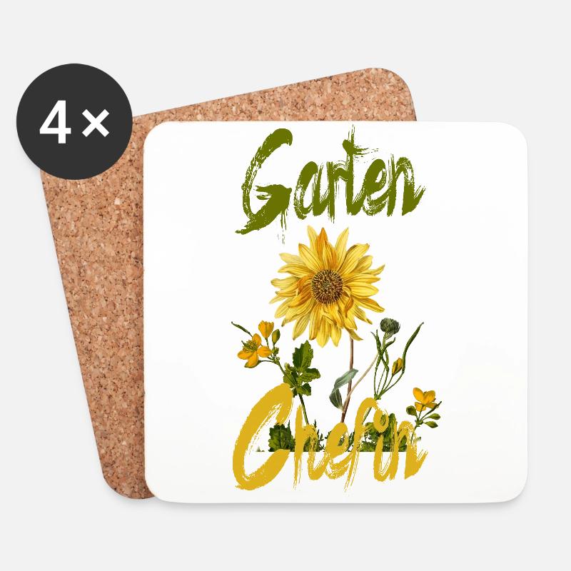 Garten Chefin Gärtnerin Ruhestand Rente - Untersetzer (4er-Set) - Weiß