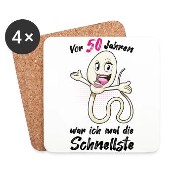 50 Geburtstag Frauen 1971 Jahrgang 50. Jubiläum - Untersetzer (4er-Set) - Weiß - Vorne