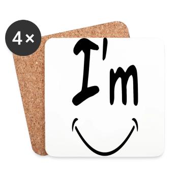 I'm smiling Face - Dessous de verre (lot de 4) - blanc - Devant