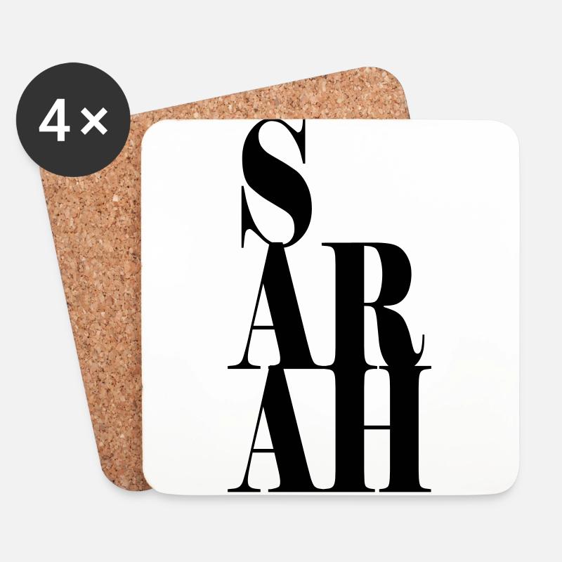 Sarah Name Vorname Moderne Schrift Wort Art - Untersetzer (4er-Set) - Weiß