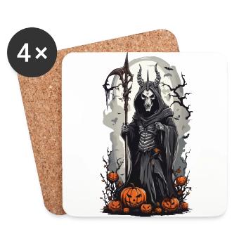 Dark Magician Grim Reaper on Halloween - Coasters (set of 4) - white - Front