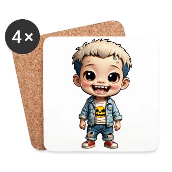 Halloween - cute kids zombie - Coasters (set of 4) - white - Front