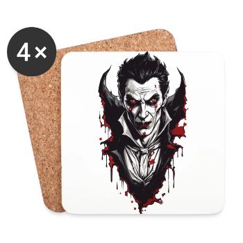 Nostalgic Vampire Retro Horror Aesthetic Design - Coasters (set of 4) - white - Front