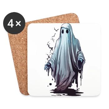 Halloween October Ghosts Party Spooky Design - Coasters (set of 4) - white - Front