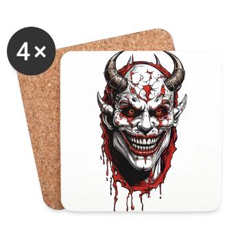 Erschreckendes Dämonen Horror Halloween Design - Untersetzer (4er-Set) - Weiß - Vorne