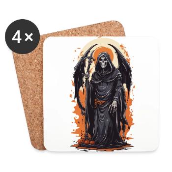 Winged Grim Reaper Halloween Horror Gothic - Coasters (set of 4) - white - Front