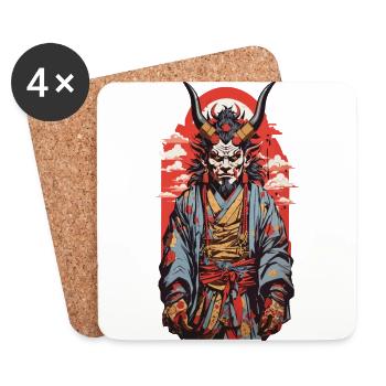 Japanese Oni Retro Japan Art Style - Coasters (set of 4) - white - Front