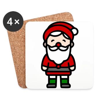 Père Noël - Dessous de verre (lot de 4) - blanc - Devant