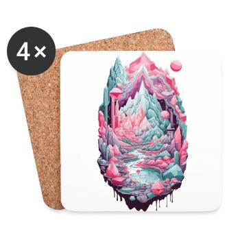 Geologist Minerals Geode Druze Gemstone Art - Coasters (set of 4) - white - Front