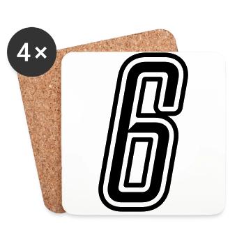 6 Number number - Coasters (set of 4) - white - Front