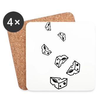 Cheese Symbol - Coasters (set of 4) - white - Front