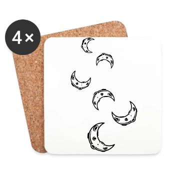 Mond Icon symbol - Untersetzer (4er-Set) - Weiß - Vorne