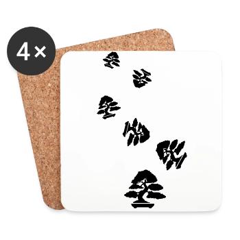 Bonsai icon Symbol - Untersetzer (4er-Set) - Weiß - Vorne