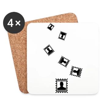 Stamp icon - Coasters (set of 4) - white - Front