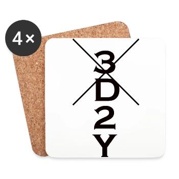 3D2Y - Untersetzer (4er-Set) - Weiß - Vorne