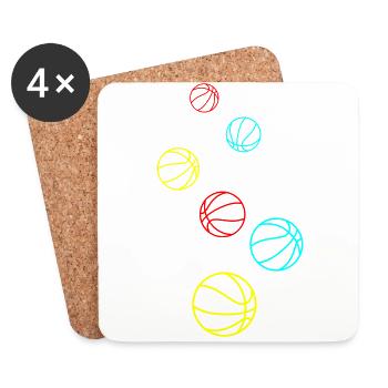 Basketball - Untersetzer (4er-Set) - Weiß - Vorne