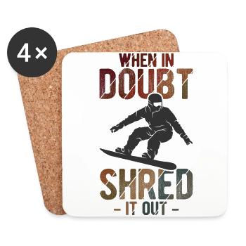 Snowboard Spruch für Snowboarder - Untersetzer (4er-Set) - Weiß - Vorne