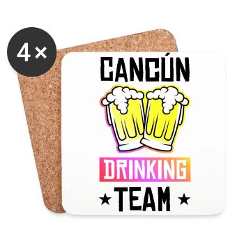 Équipe de Cancun Drinking - Dessous de verre (lot de 4) - blanc - Devant