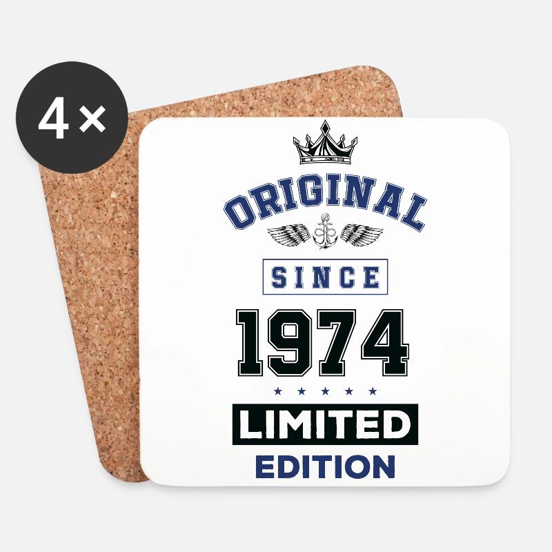 1974 limited edition Geburtstag - Untersetzer (4er-Set) - Weiß